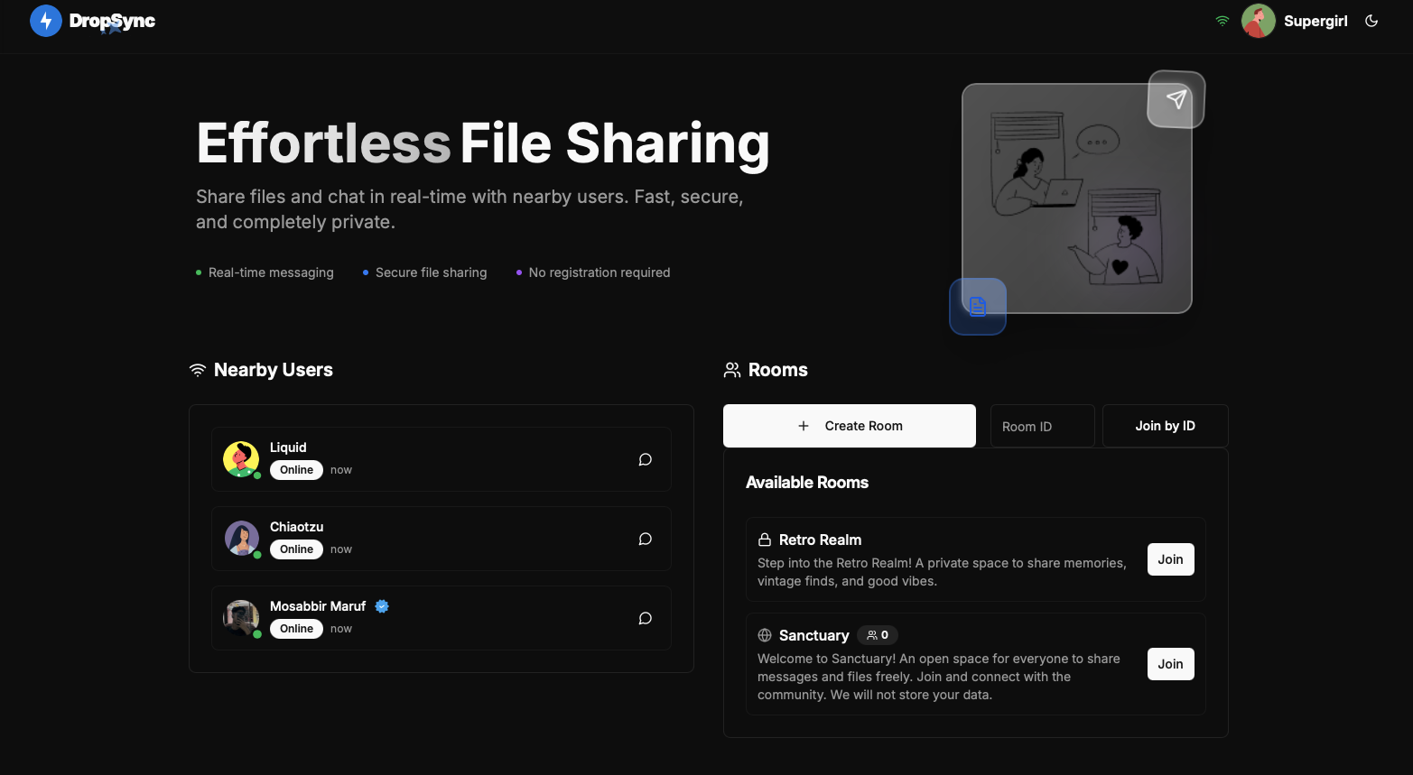 DropSync P2P File Sharing